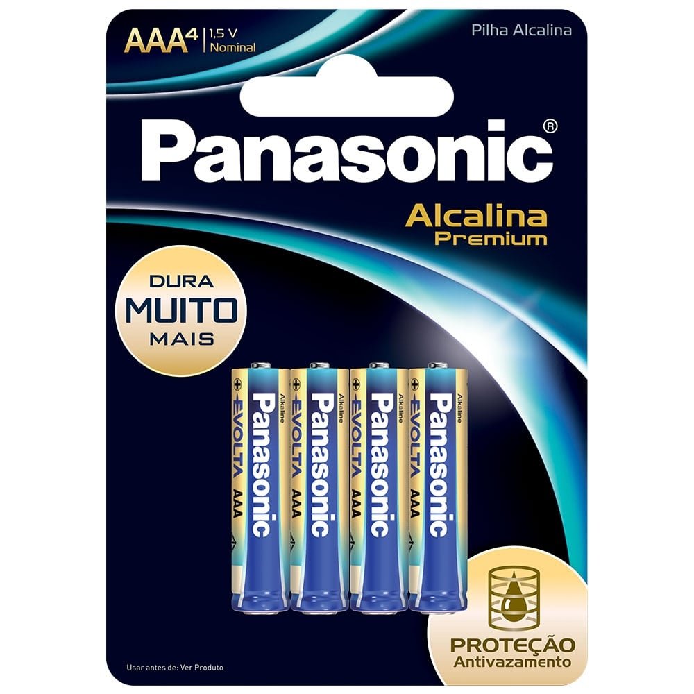 Pilha Alcalina Panasonic Evolta Aaa Lr03egr/4b96 Com 4 Unidades