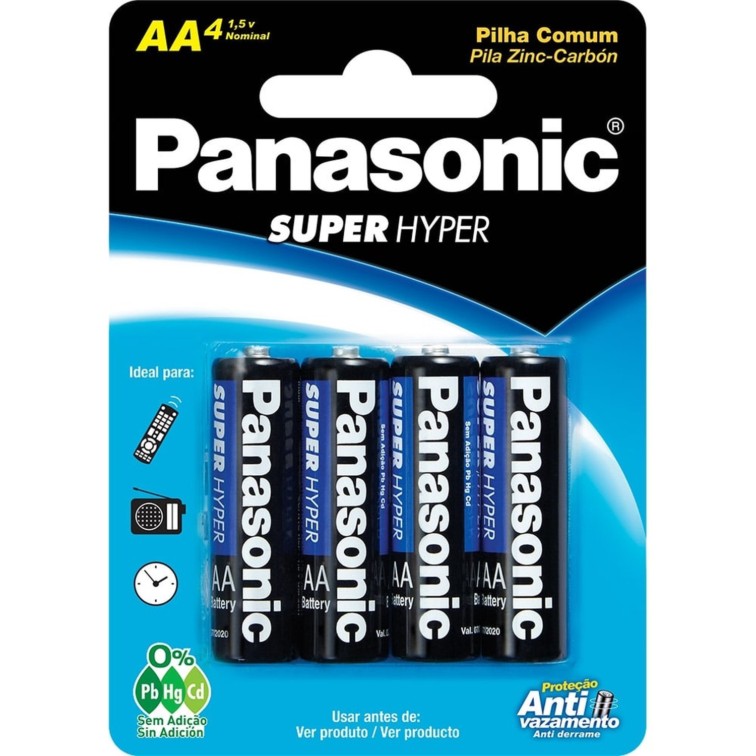 Pilha Panasonic Comum 3SHS Pequena Cartela - Embalagem com 4 Unidades