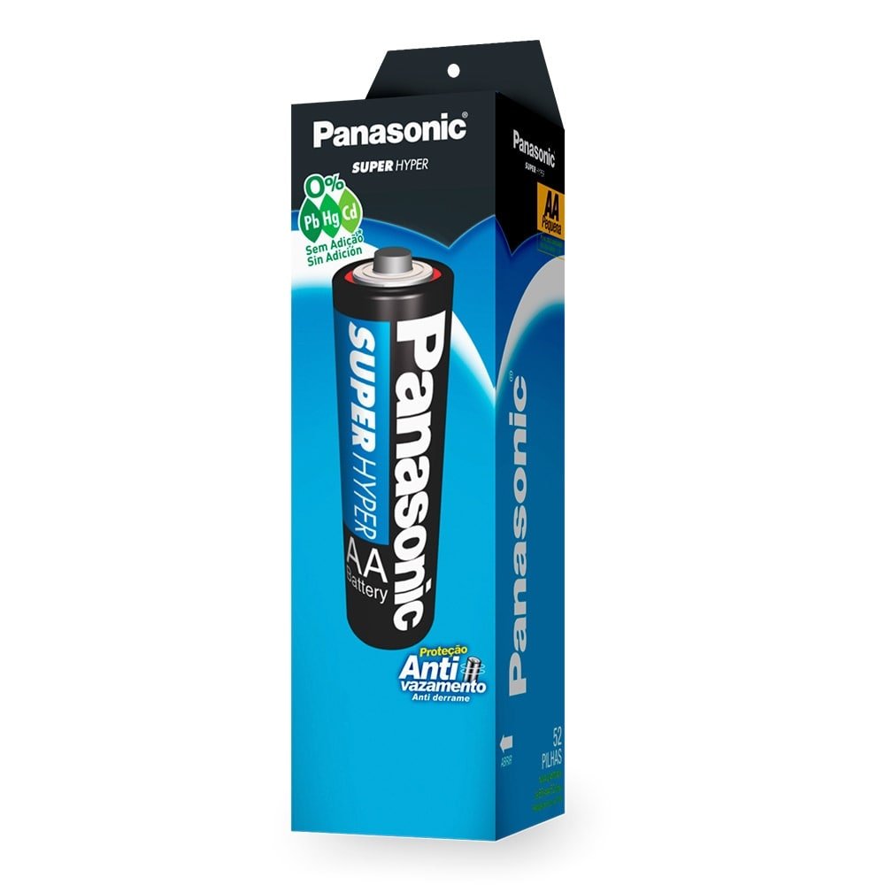 Pilha Panasonic Comum Tubo Pequena 3sh - Embalagem c/ 52 unidades
