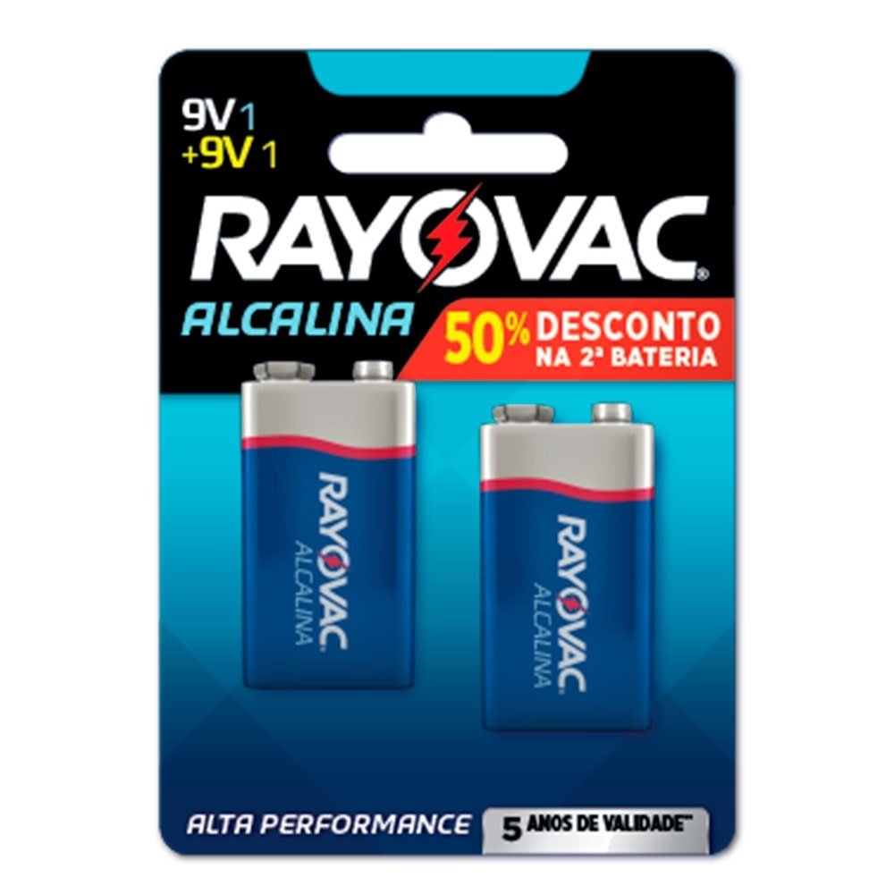 Bateria Rayovac Alcalina 20985 9v Leve Mais Pague Menos - Embalagem c/ 2 unidades
