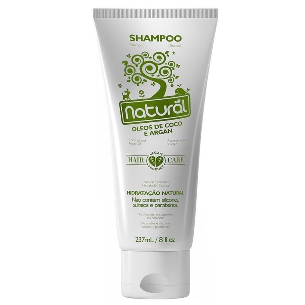 Shampoo Natural Suavetex com Óleos de Coco e Argan 237 mL (Emb. contendo 6 und. de 237mL)