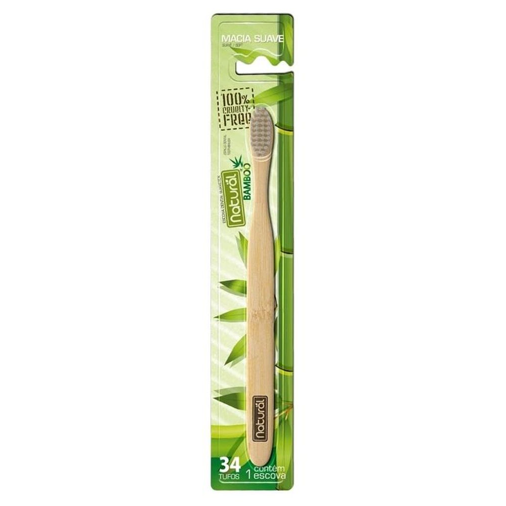 Escova Natural Suavetex Bamboo 34 Tufos Cerdas Macias