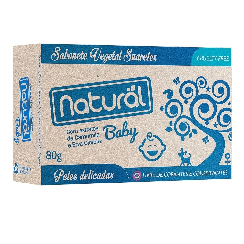 Sabonete natural Suavetex Baby camomila e erva cidreira