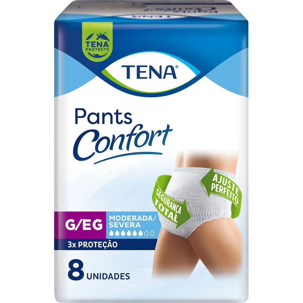Roupa Intima Tena Pants Confort G|eg 8 Unidades