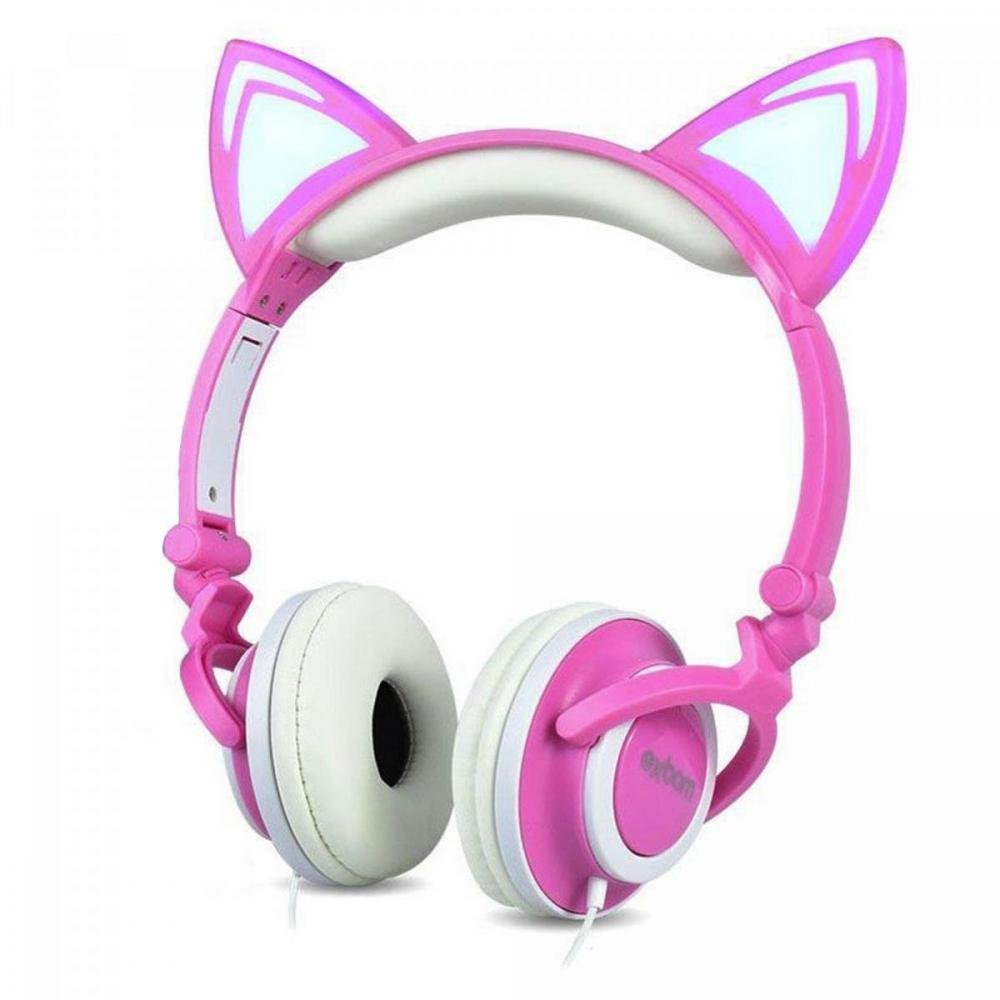 Fone de Ouvido Orelha de Gato Led Hf-C22 Exbom