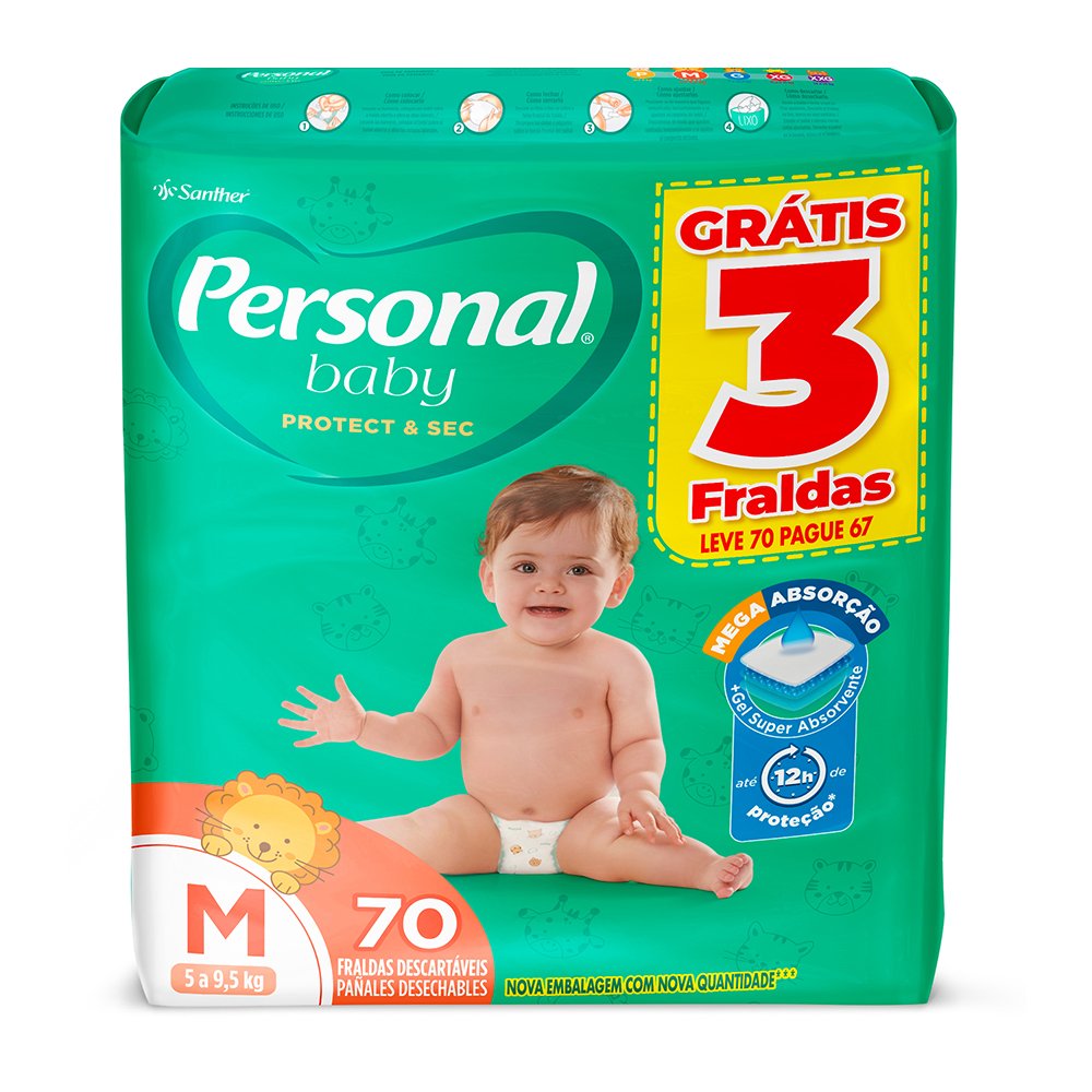 Fralda Personal Mega M 70 Unidades