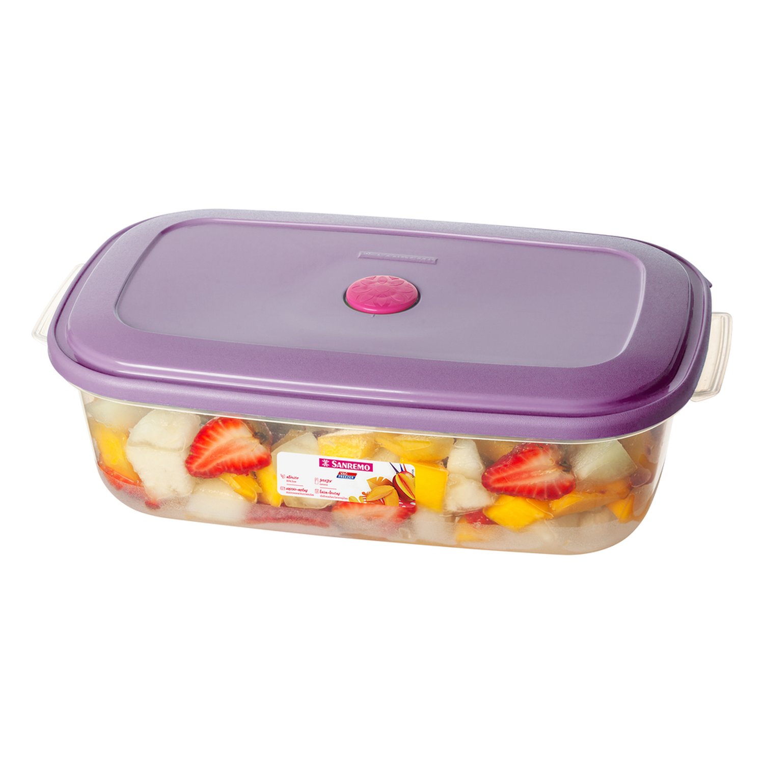 Pote Retangular Alto Plastico Sanremo 2340ml Acai e Bege
