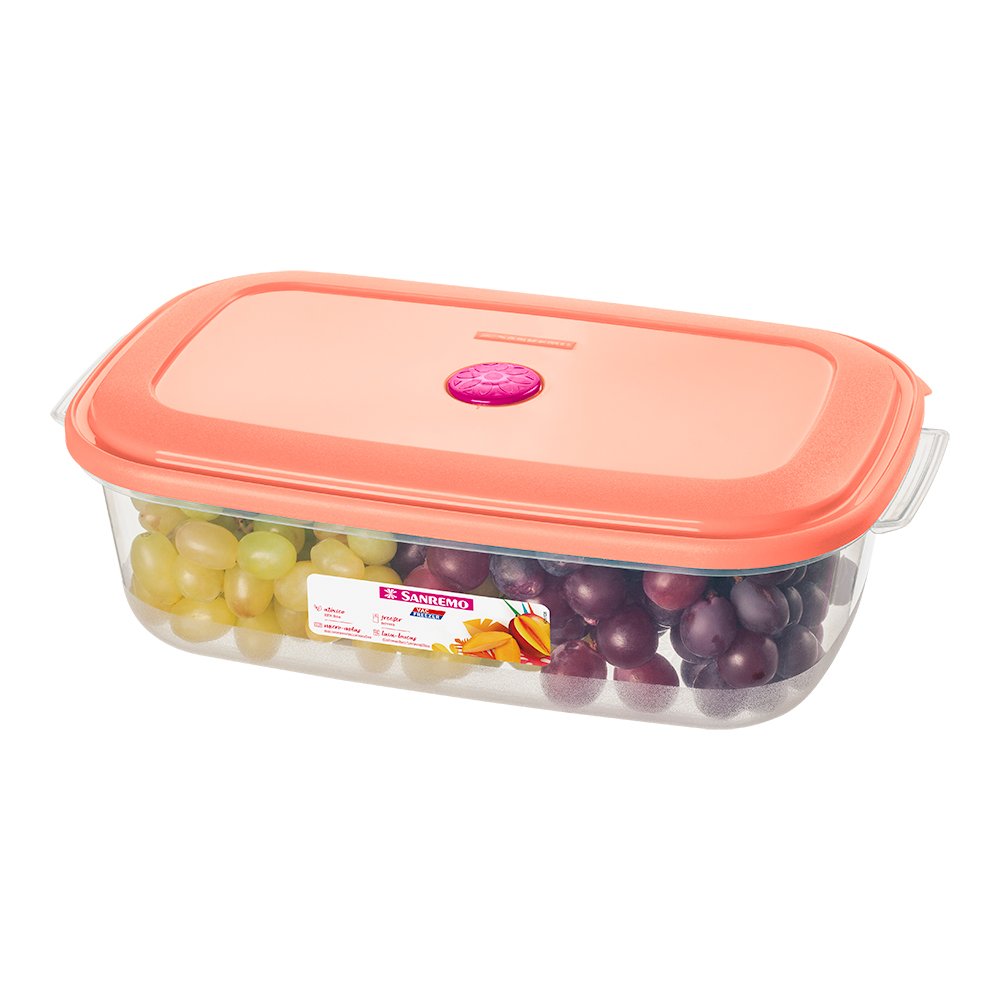 Pote Retangular Alto Plastico Sanremo 2340ml Acai e Bege