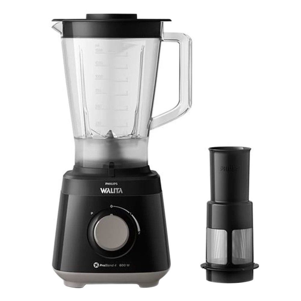 Liquidificador Philips Walita Daily RI2112 - Com Filtro, Copo de Plástico - 2 Velocidades + Pulsar, 600W, Preto, 220V