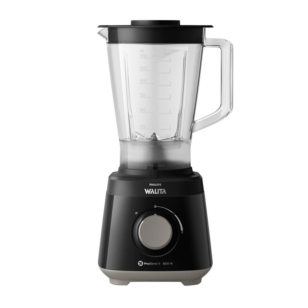 Liquidificador Philips Walita Daily RI2112 - Com Filtro, Copo de Plástico - 2 Velocidades + Pulsar, 600W, Preto, 220V