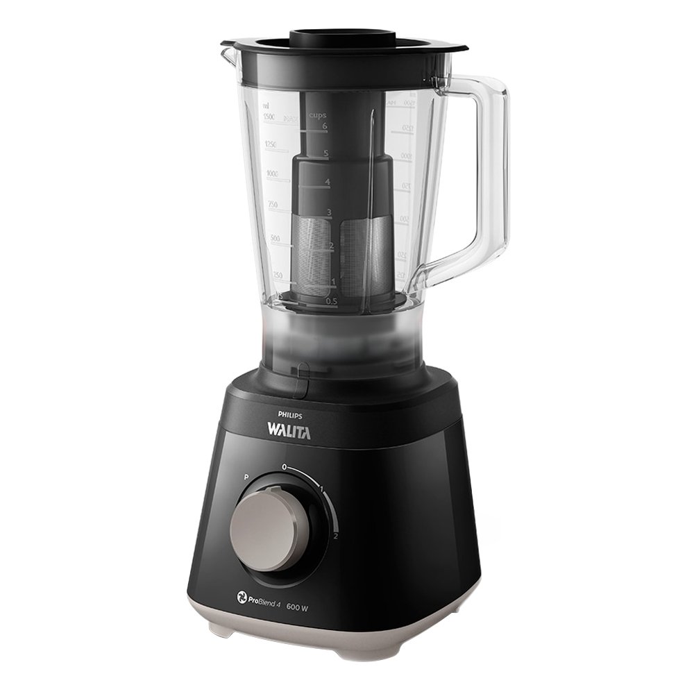 Liquidificador Philips Walita Daily RI2112 - Com Filtro, Copo de Plástico - 2 Velocidades + Pulsar, 600W, Preto, 220V
