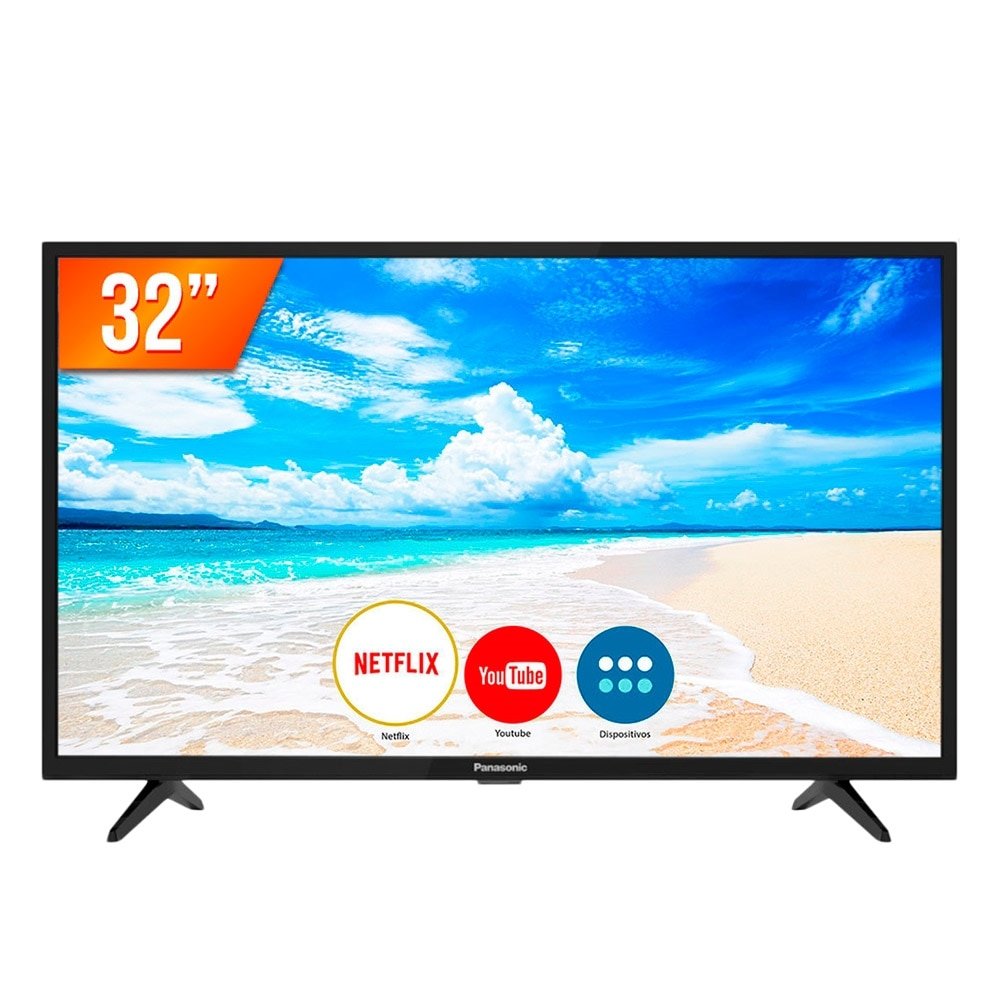 Smart TV LED 32" Panasonic TC-32FS500B HD com Wi-Fi, 2 USB, 2 HDMI, 60Hz
