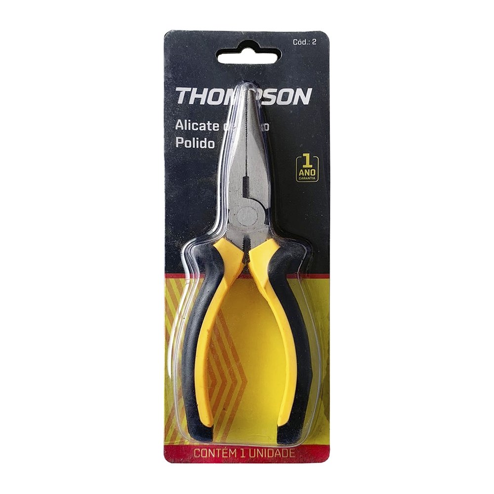 Alicate de Bico Meia Cana Thompson Premium 6" Polido