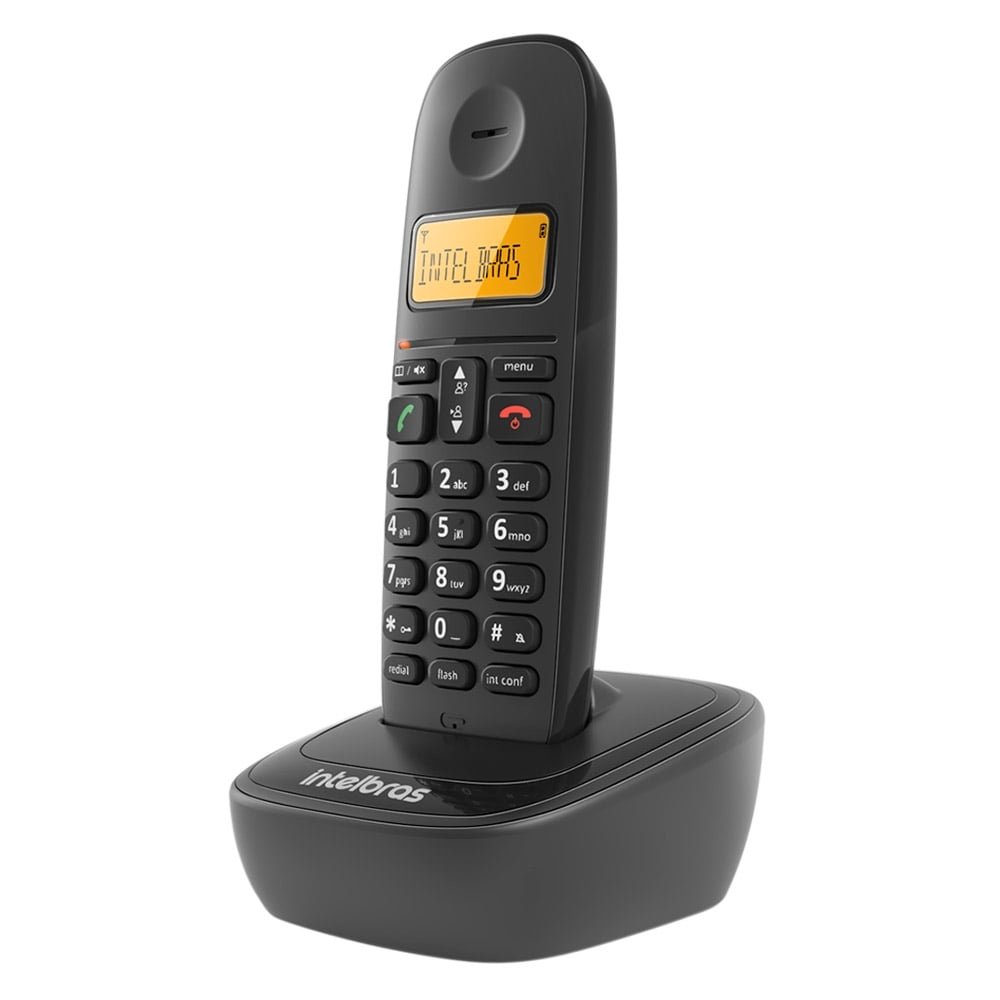 Telefone Sem Fio Intelbras TS 2510, com Identificador de Chamadas, Preto
