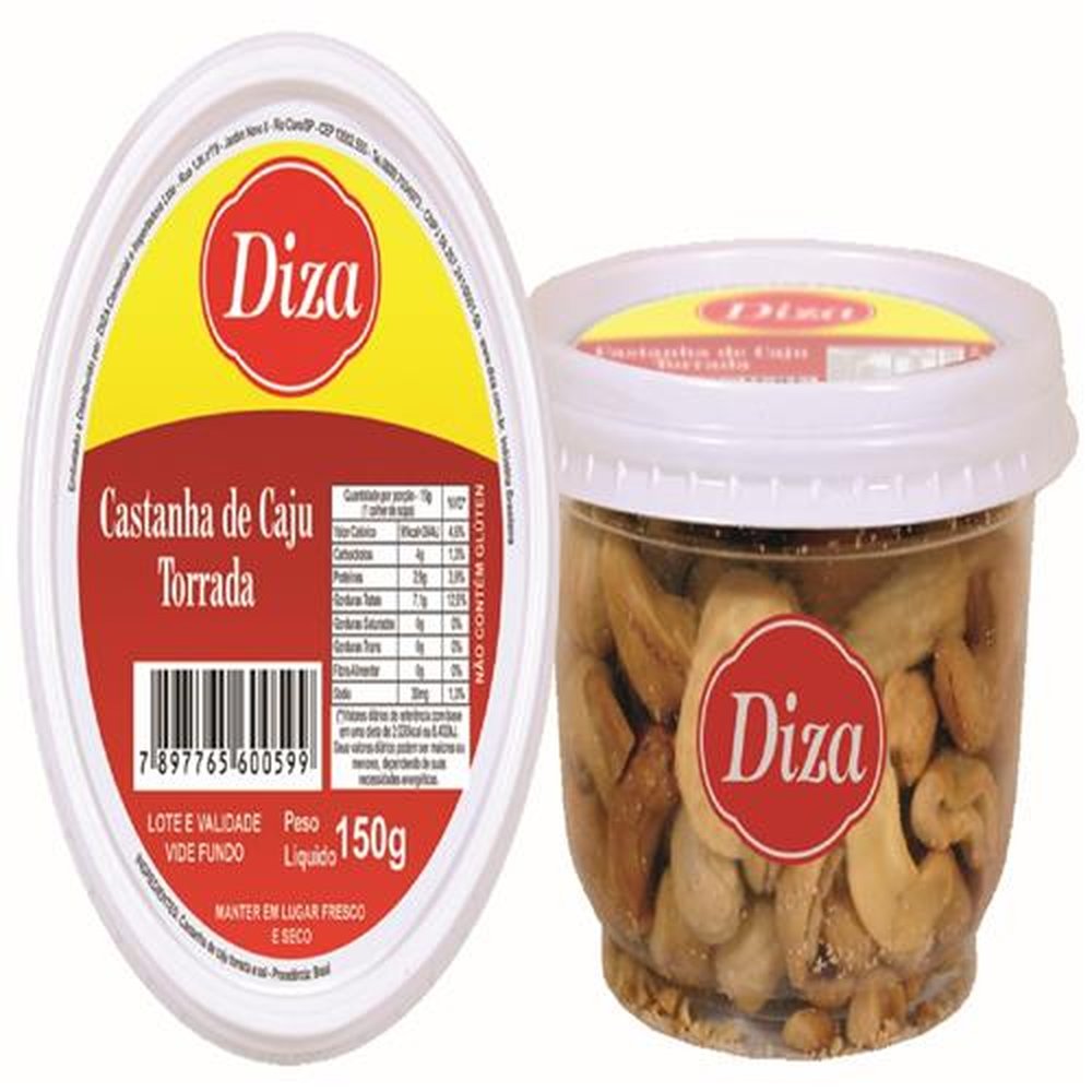 Castanha de Cajú Torrada Salgada pote 150g - Caixa com 12 Unidades