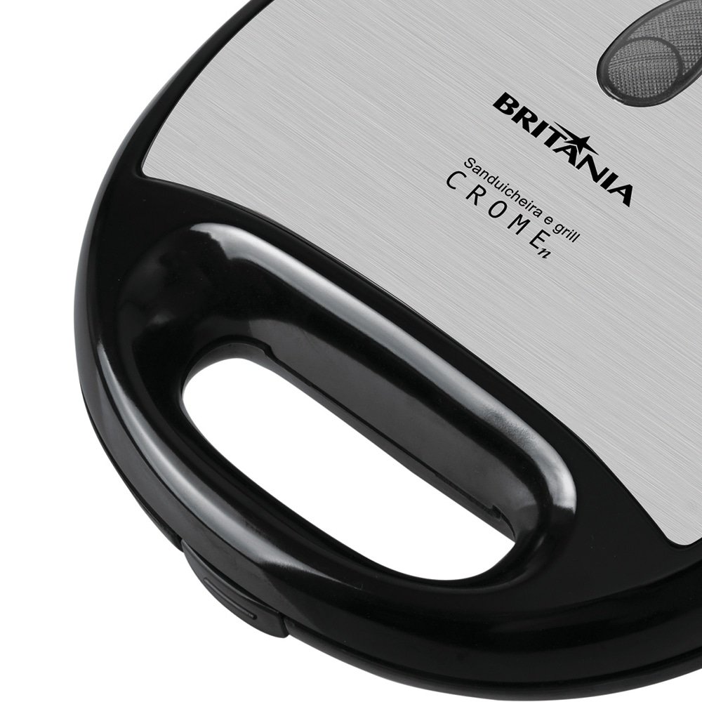 Sanduicheira Grill Britânia Crome 750W, Inox, 110V