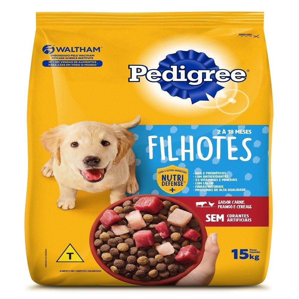 Ração Pedigree Filhotes Medias Grandes Carne/Frango/Cereais 15kg