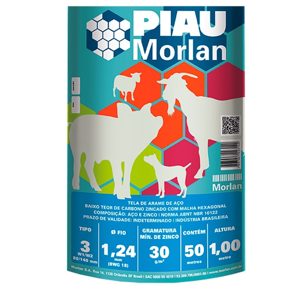 Tela Piau Morlan Mangueirão 3x18x1,00m 50m