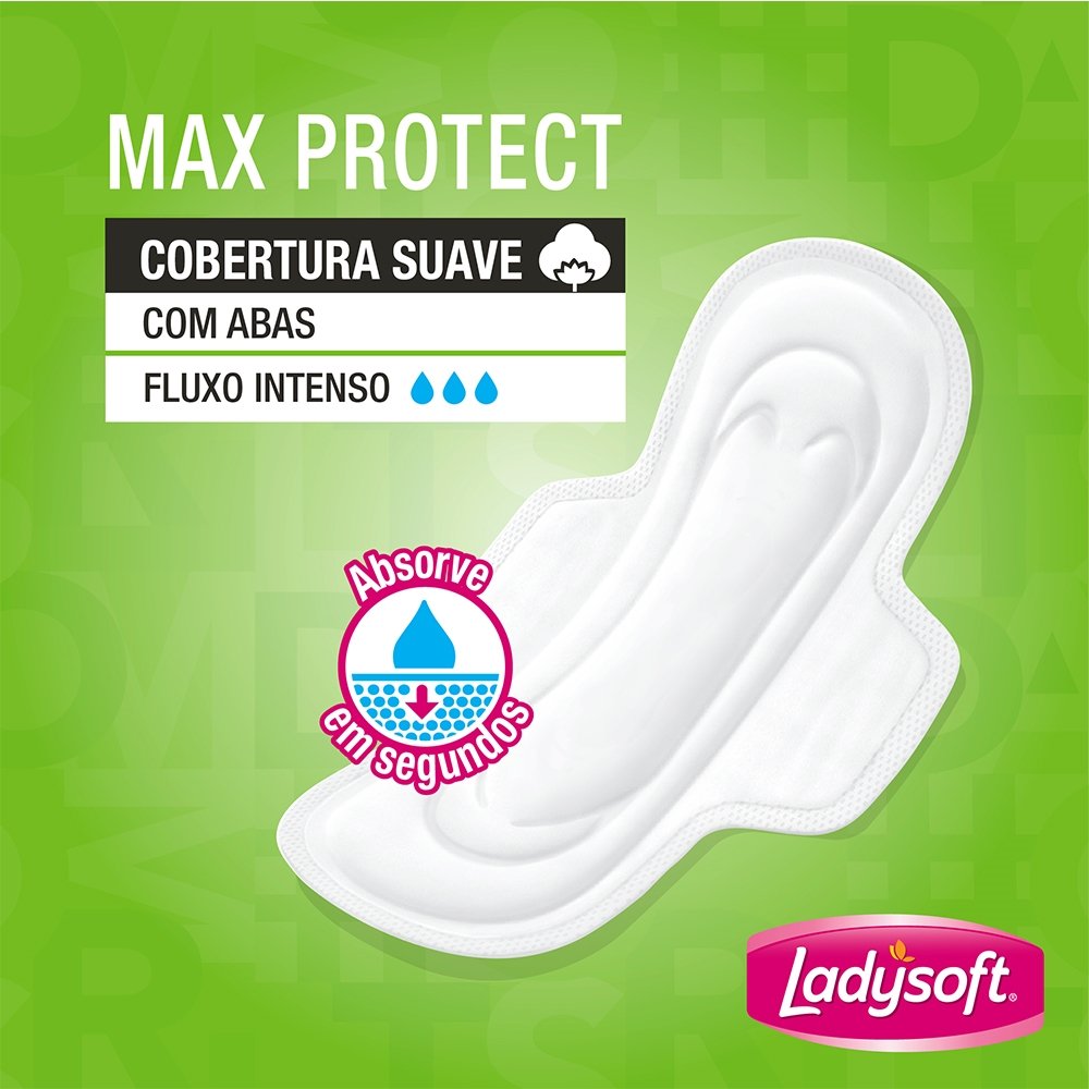 Absorvente Ladysoft Normal Suave com Abas Embalagem com 28 Unidades ...