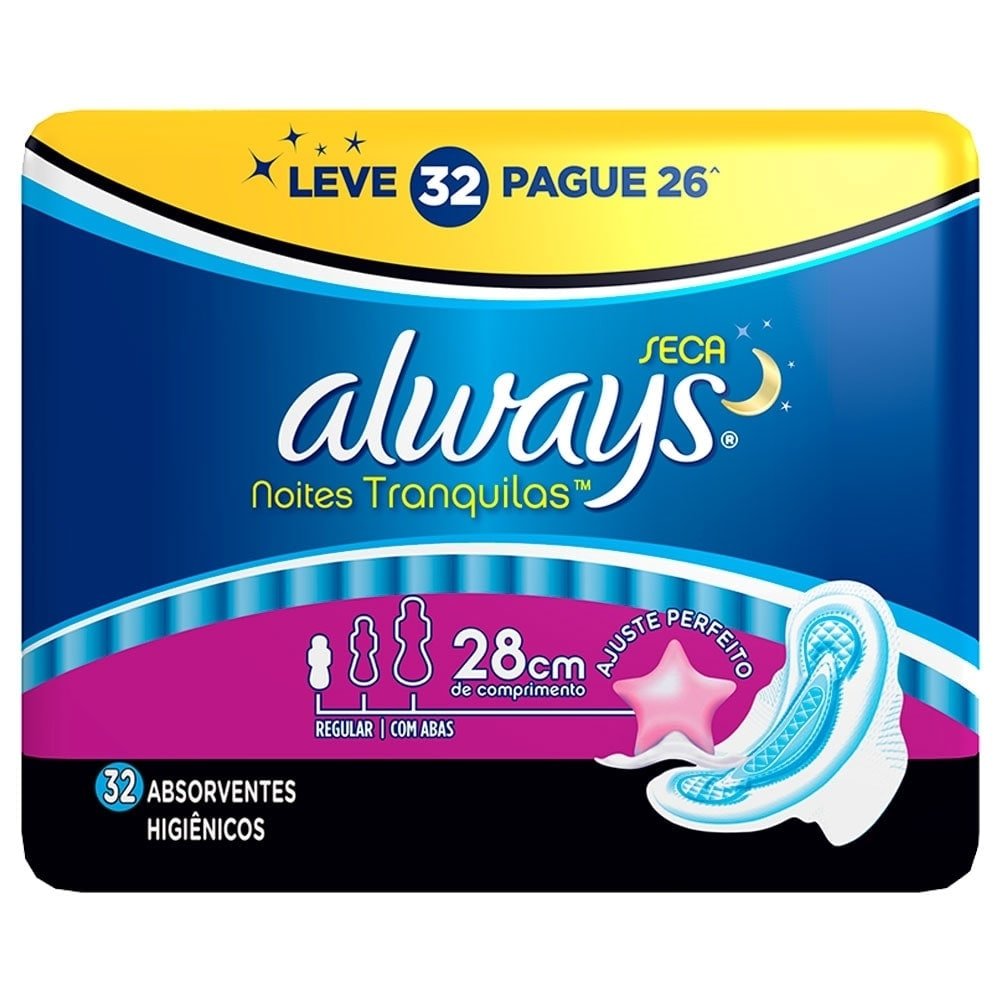 Absorvente c/ Abas Seco (Leve 32 e Pague 28)-Always