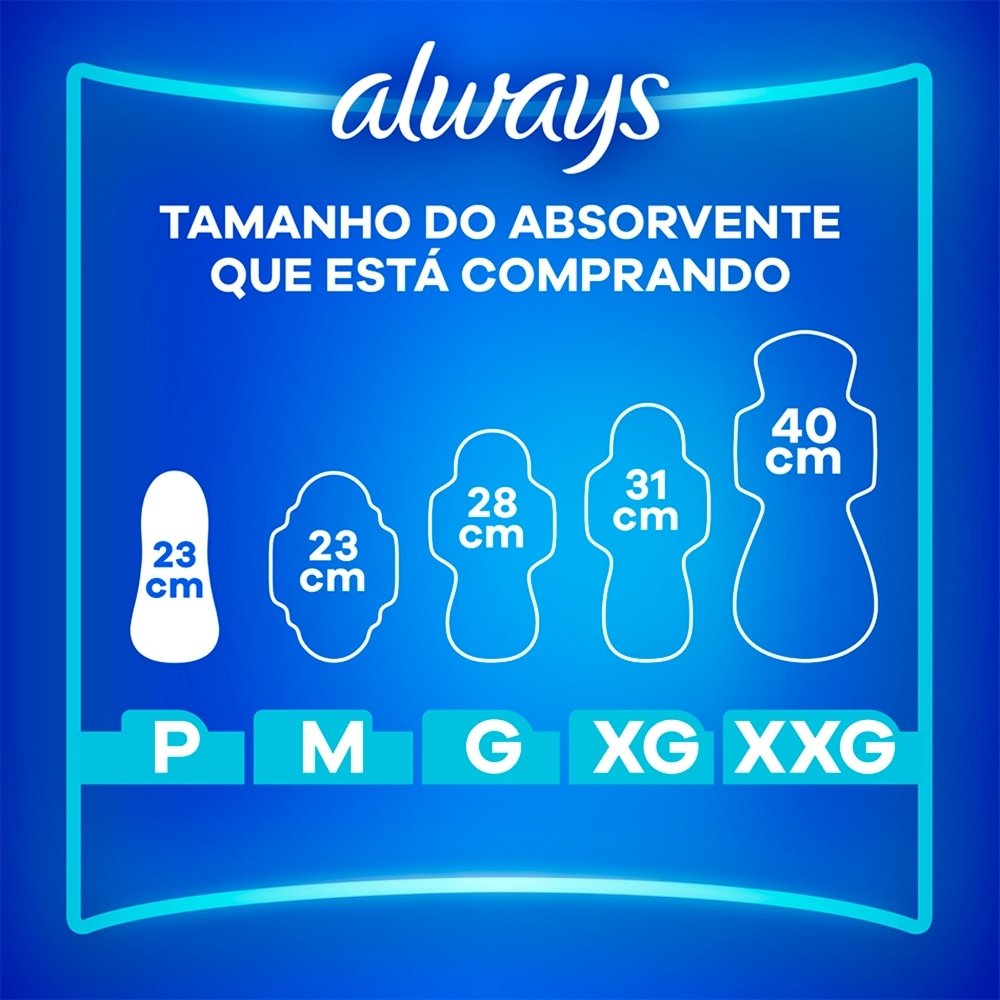 Absorvente Always Básico Cobertura Seca sem Abas - Embalagem com 8 Unidades