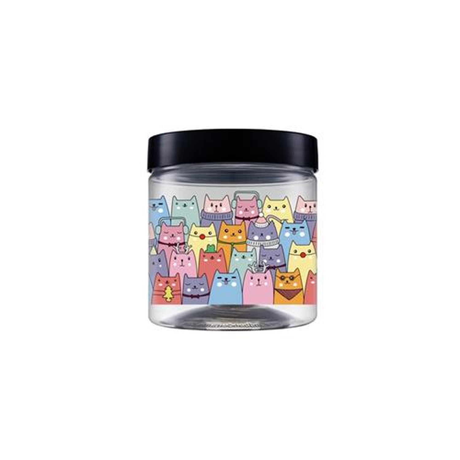 Pote Plástico 900Ml Redondo Decorado Mix Cat Bandeirante