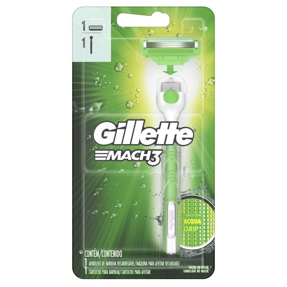 Aparelho Gillette Mach3 Acquagrip Sensitive