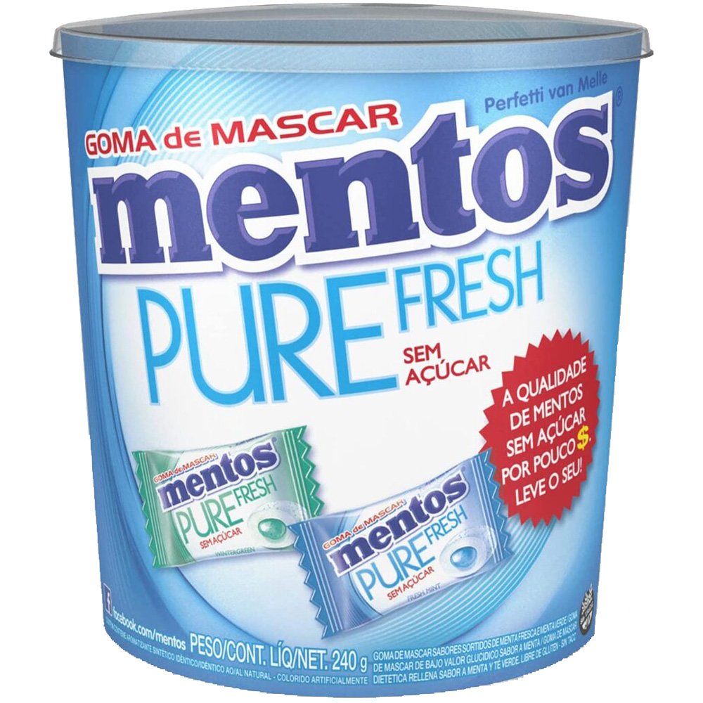 Mentos Pure Fresh Pote 1 Caixa Com 16 Unidades Sortidos