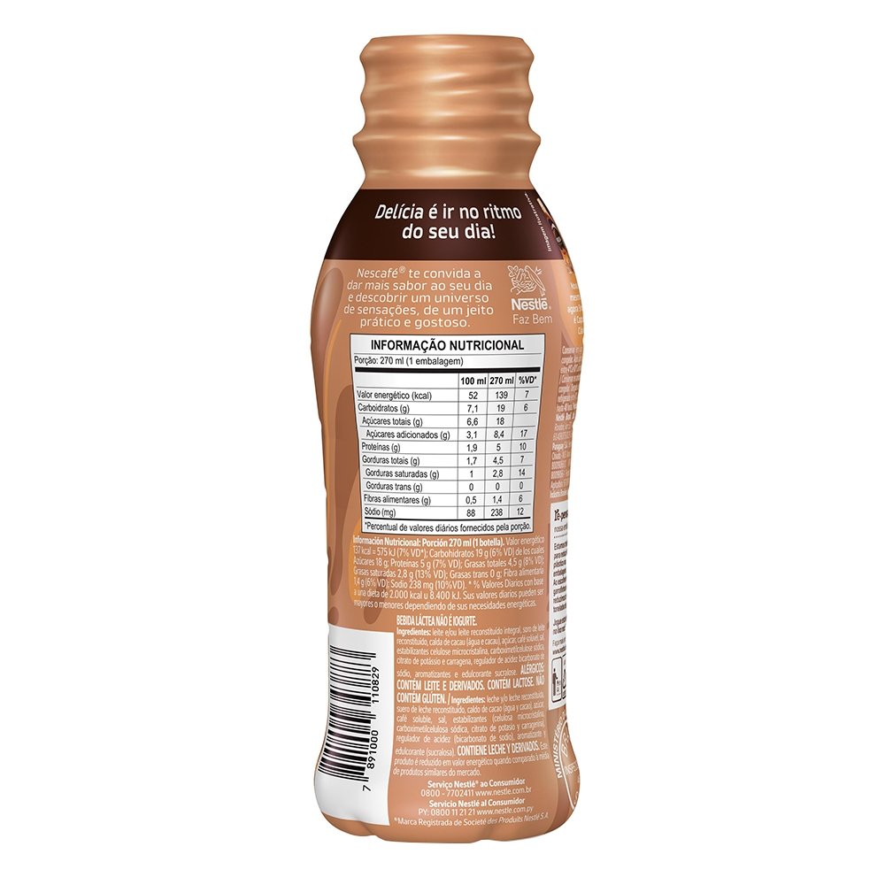 Bebida Láctea Nestlé Nescafé Cappucino Clássico 270ml - Embalagem com 6 Unidades