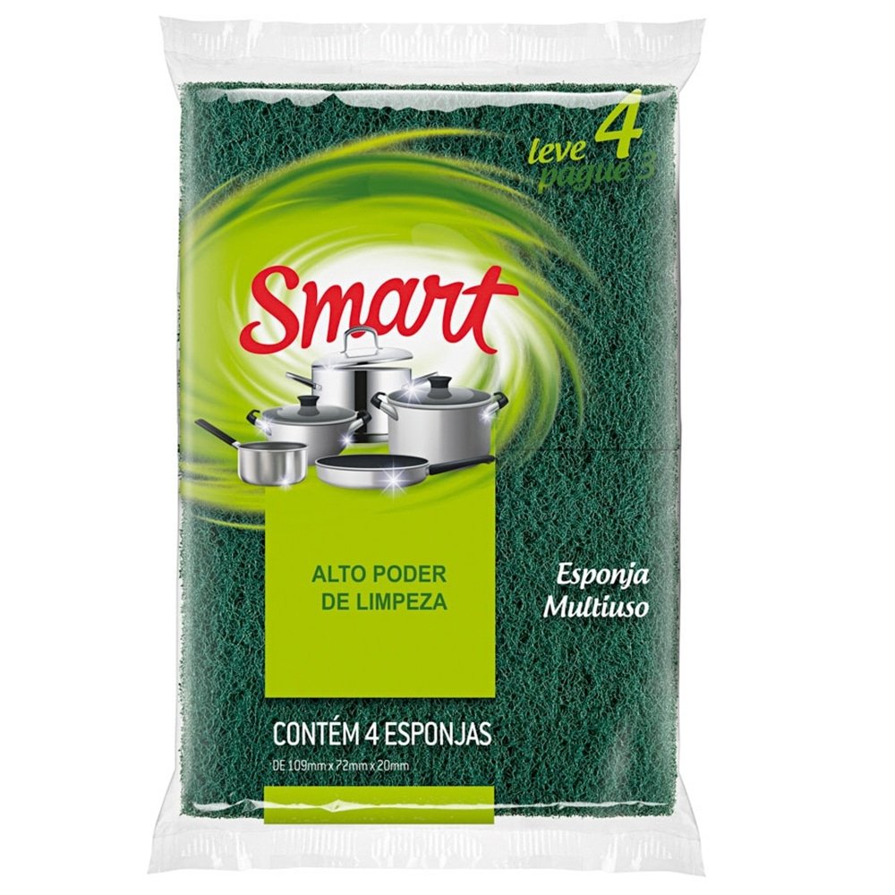 Esponja Smart Multiuso - Embalagem com 4 Unidades