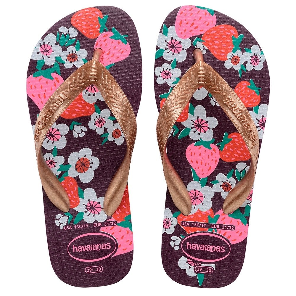 Havaianas Kids Flores Berinjela/Rosê Gold 25/6