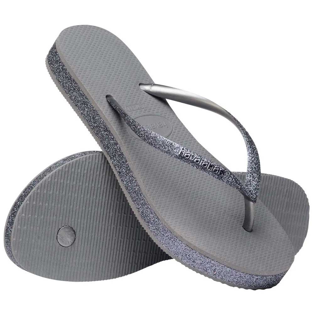 Havaianas Slim Flatform Sparkle 5178 Cinza Aco 37/38 com 12 Pares