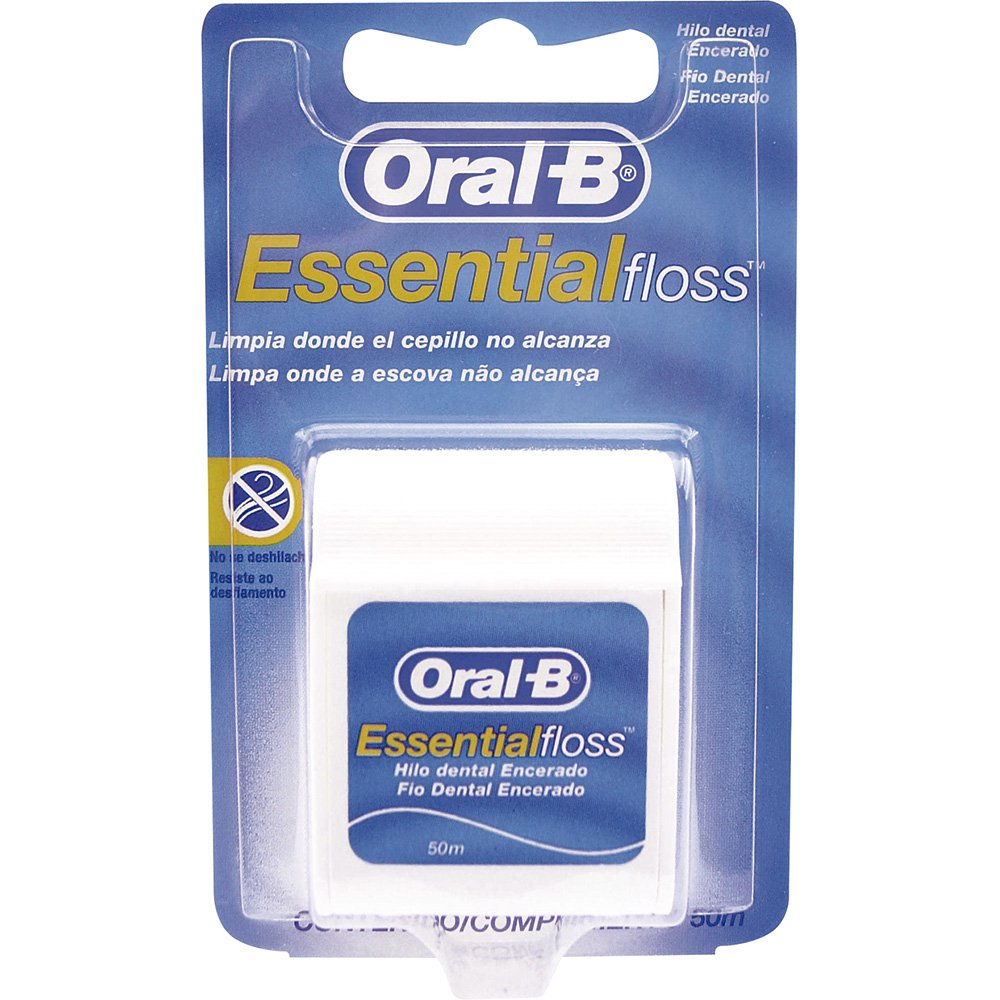Fio Dental Oral B Essencial Floss com Cera 50m Embalagem com 6 Unidades