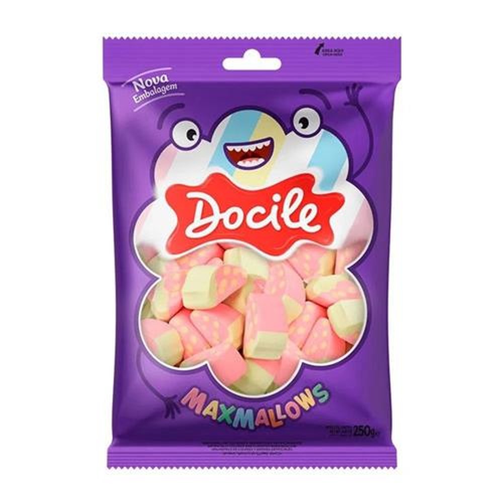 Marshmallow Morango 250g Docile