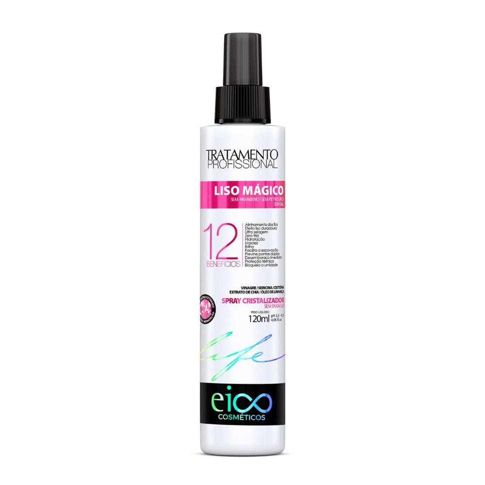 Spray Cristalizador Sem Enxágue Liso Mágico Eico Tratamento Profissional 120ml