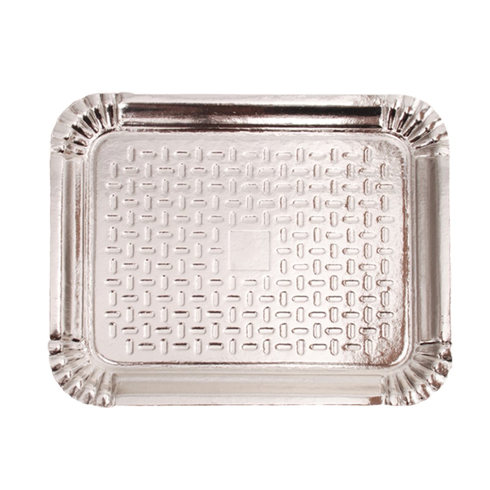Bandeja Laminado Prata N 04 27,5Cm X 33,5Cm - Embalagem com 20 unidades.