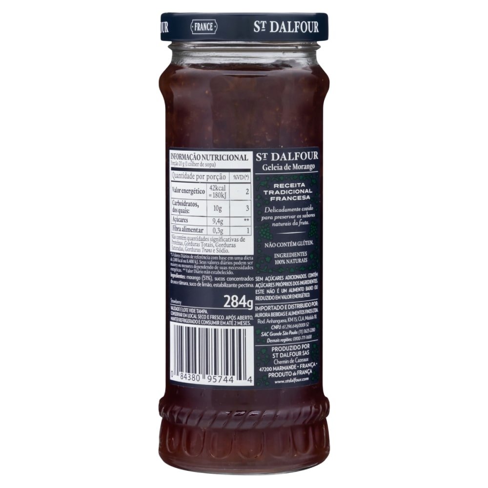 Geleia ST Dalfour Francesa Morango 100% Frutas 284g