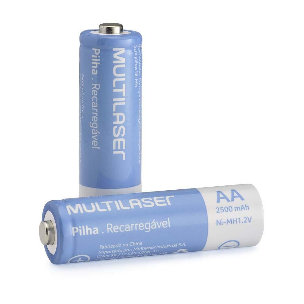 Pilhas Recarregaveis Aa Multilaser 2500Mah Com 4 Unidades - CB052