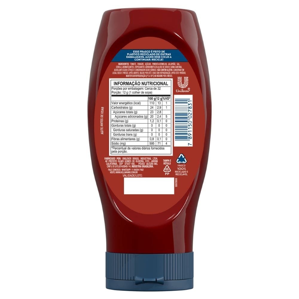 Ketchup Hellmann's Picante Squeeze 380g