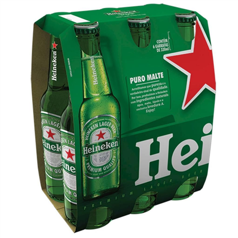 Cerveja Heineken Long Neck 330ml - 24 Unidades
