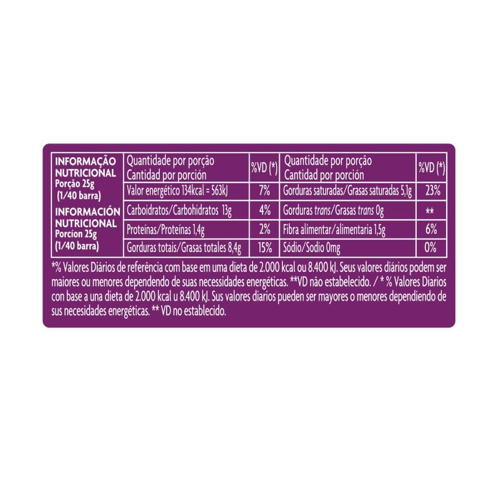 Barra De Chocolate Meio Amargo Garoto 1kg