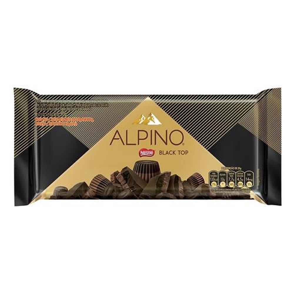 Chocolate Nestlé Alpino Black Top 90g - Embalagem com 14 Unidades
