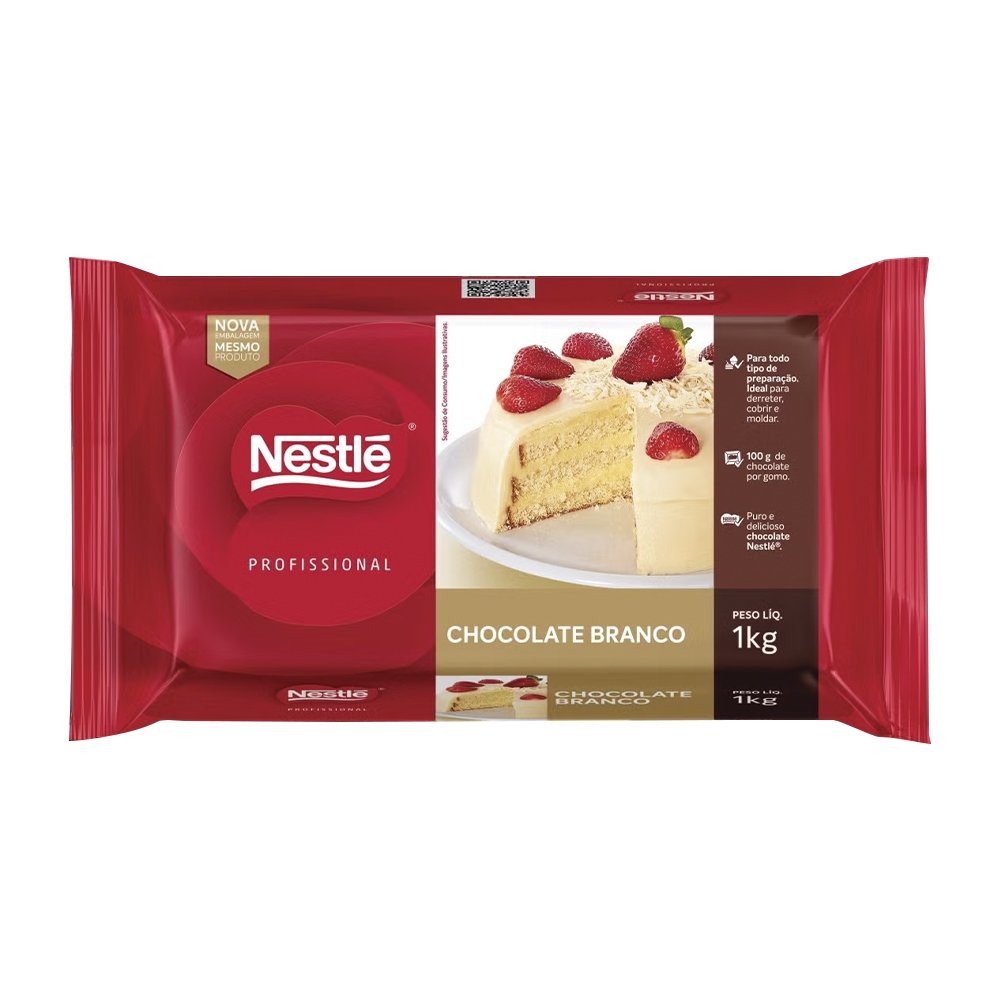 Chocolate Nestle para Cobertura Branco em Barra 1kg