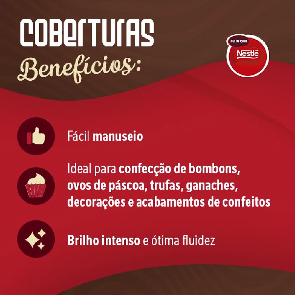 Chocolate Nestle para Cobertura Branco em Barra 1kg