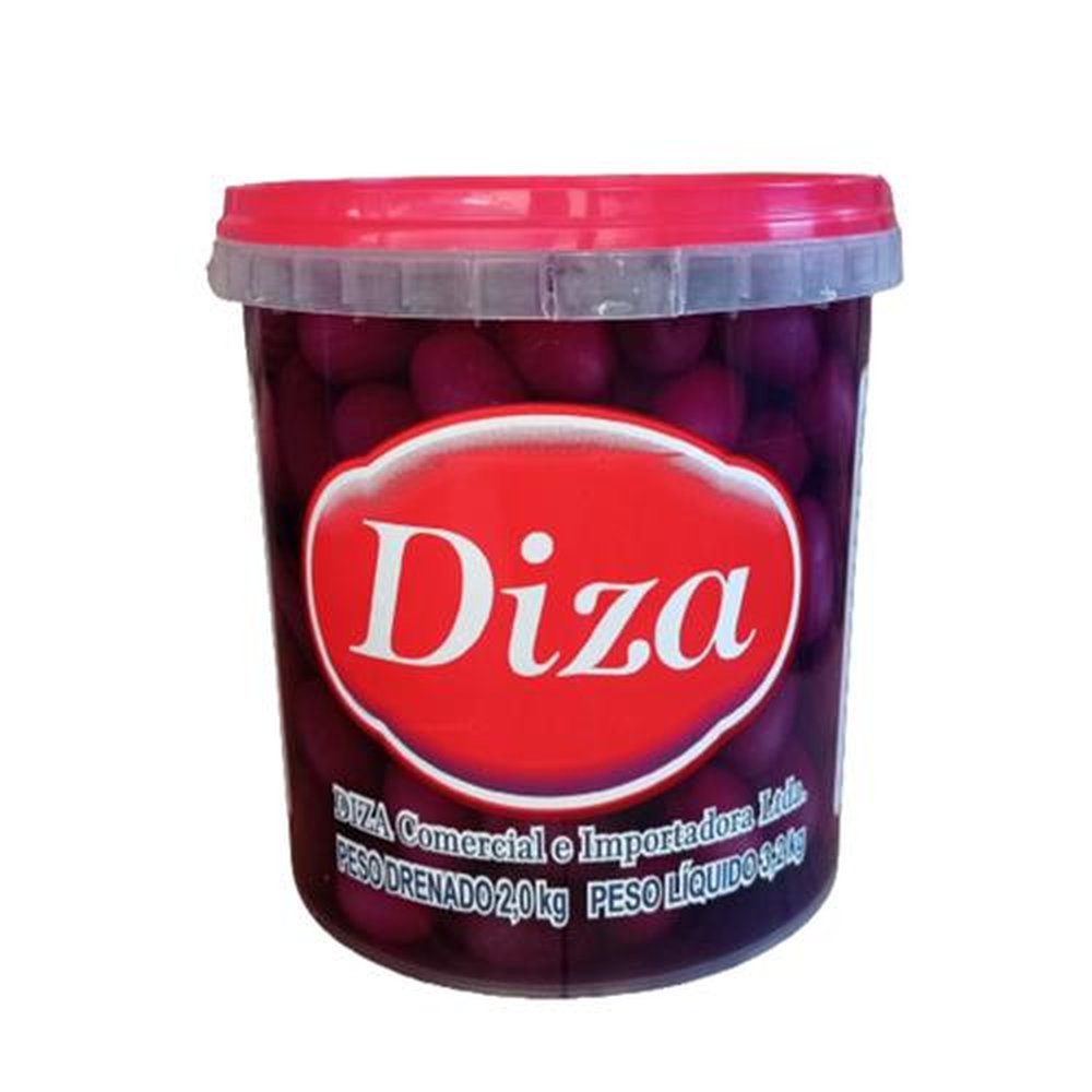 Azeitona Preta Azapa 90/100 Graúda Balde 2kg - Caixa com 4 Unidades