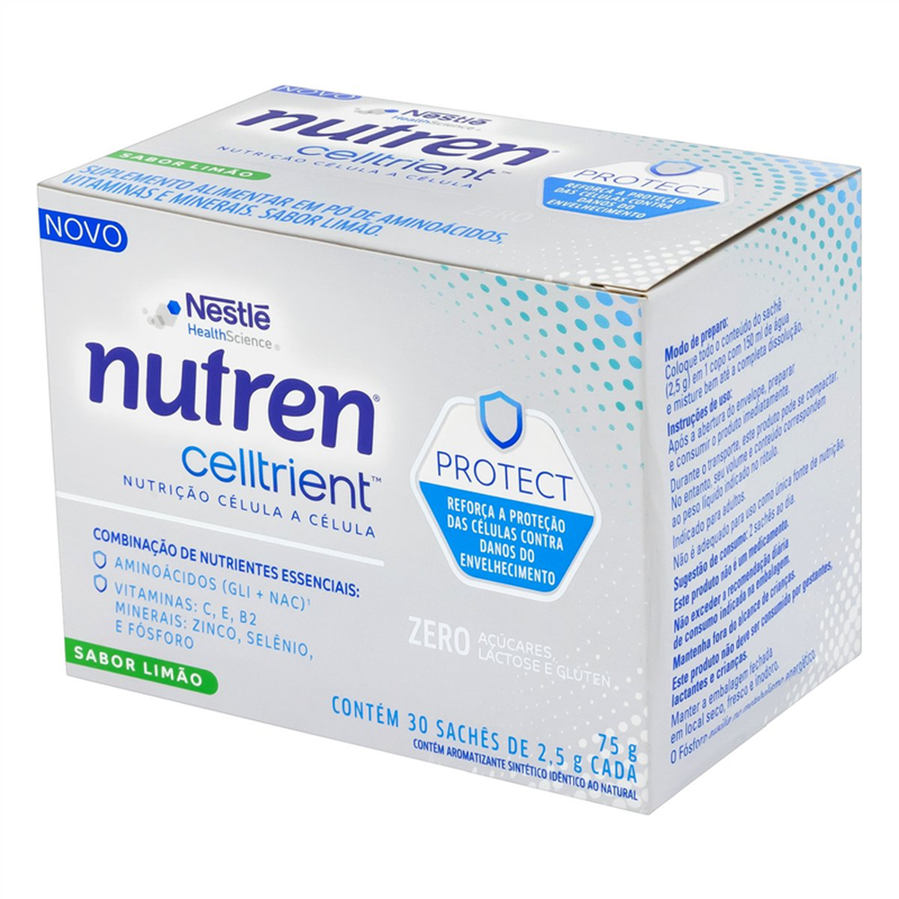 Nutren Celltrient Limão 5g - Caixa com 30 Saches