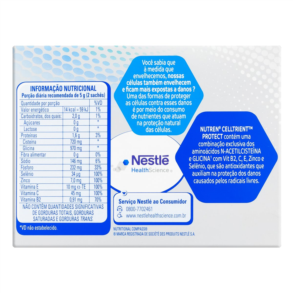 Nutren Celltrient Limão 5g - Caixa com 30 Saches