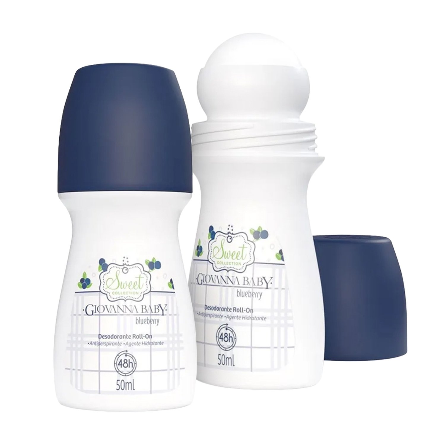 Desodorante Giovanna Baby Roll-On Blueberry 2x50ml - Embalagem com 2 Unidades