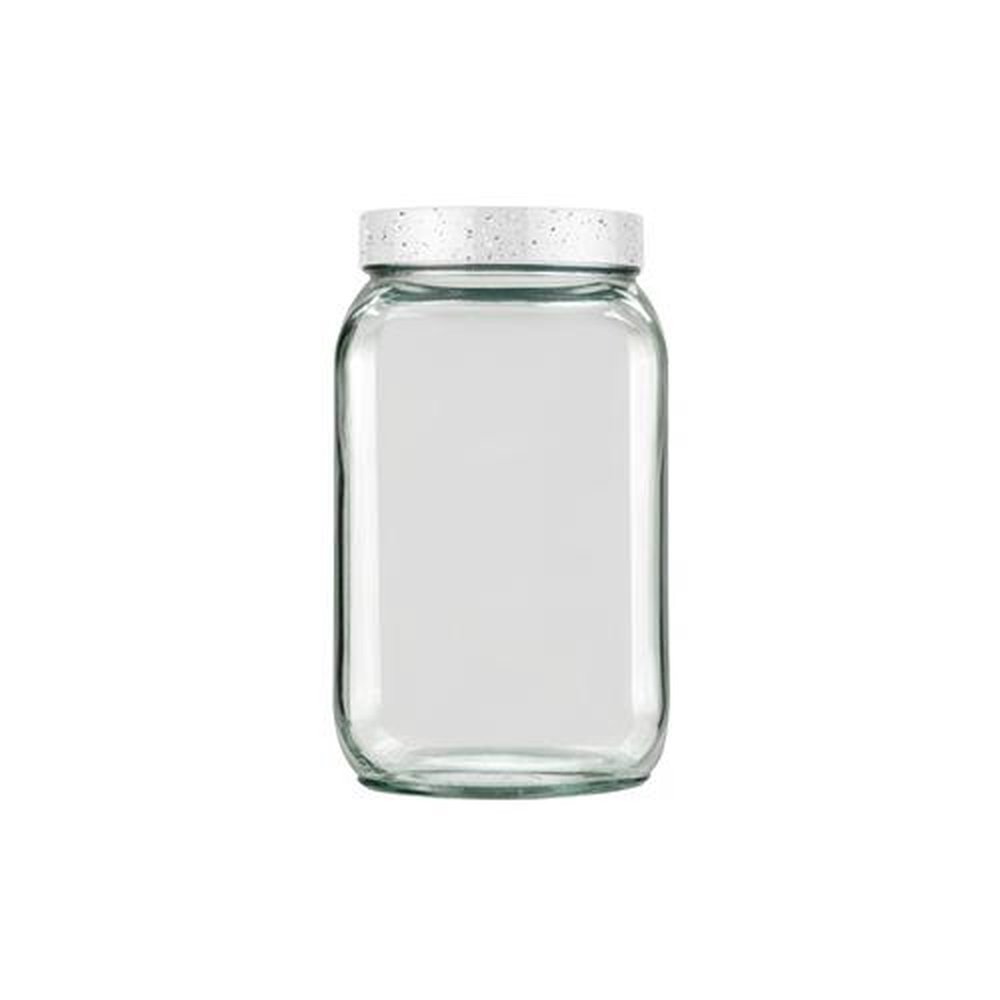 Pote Vidro 2,0L Quadrado com Tampa Ceramic Invicta