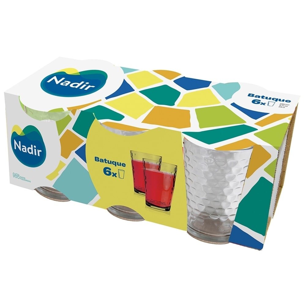 Conjunto de Copos Nadir 265ml Batuque Referência: 2019 - Embalagem com 6 Peças